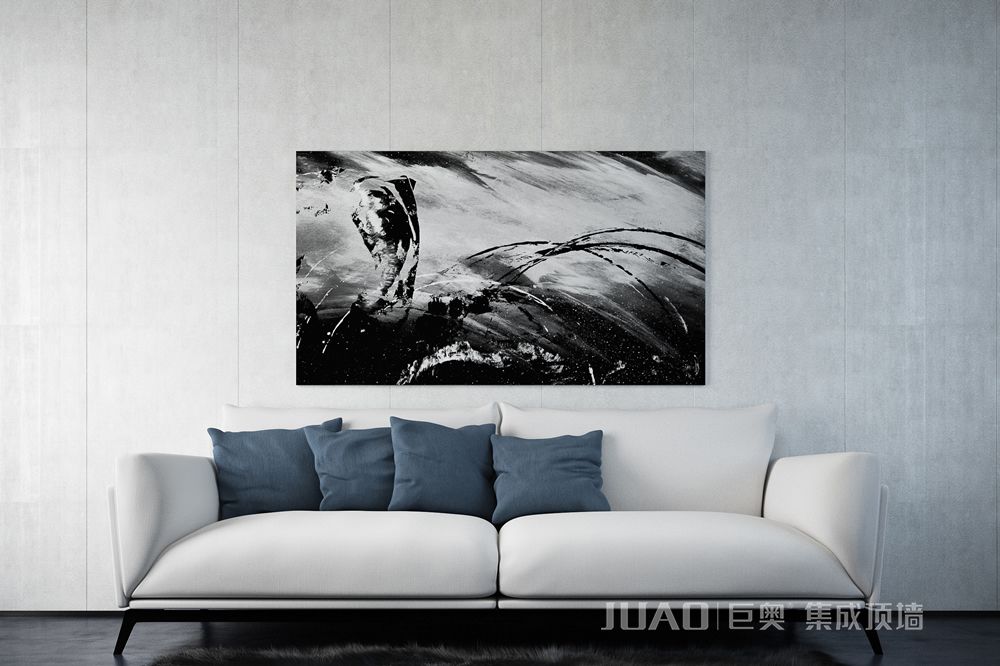 現代極簡(jiǎn)沙發(fā)背景-裝配式整裝定制-巨奧集成頂墻